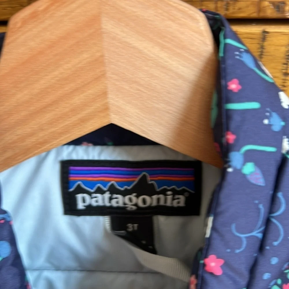 Patagonia Kids' Floral Puffer Jacket - Blue